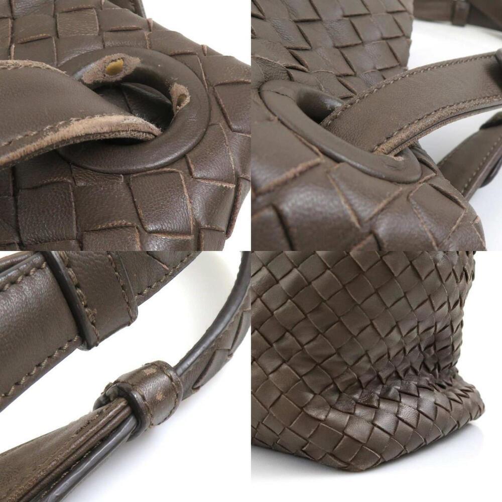 BOTTEGA VENETA Brown Leather Intrecciato Shoulder Bag - Picture 4 of 5